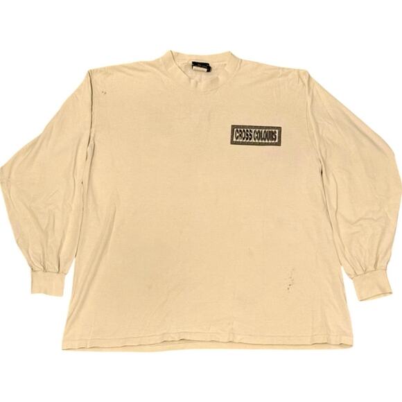 Vintage 90s Cross Colours Is This The Future? Prison Bars Long Sleeve Shirt OSFA - Picture 3 of 6